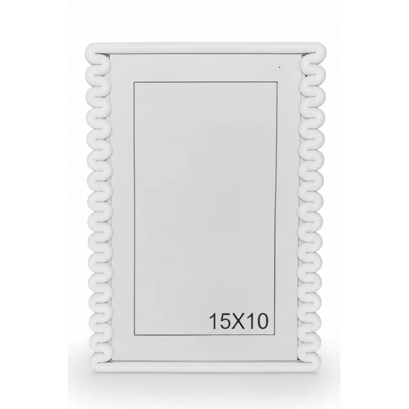 Dalga Desenli Pembe Plastik Duvar Çerçevesi 10x15 cm | Yatay ve Dikey Kullanıma Uygun