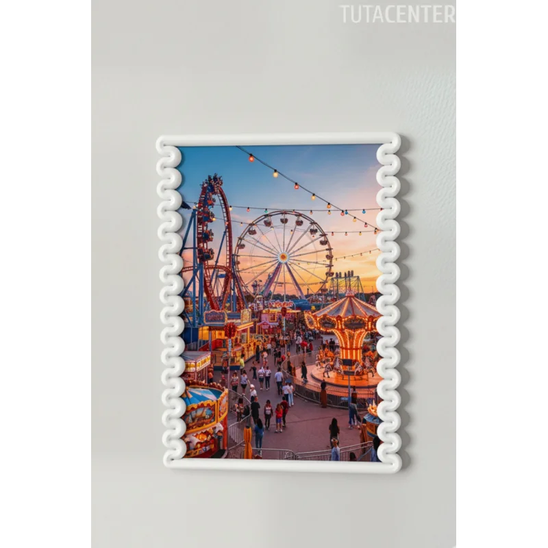 Dalga Desenli Pembe Plastik Duvar Çerçevesi 10x15 cm | Yatay ve Dikey Kullanıma Uygun