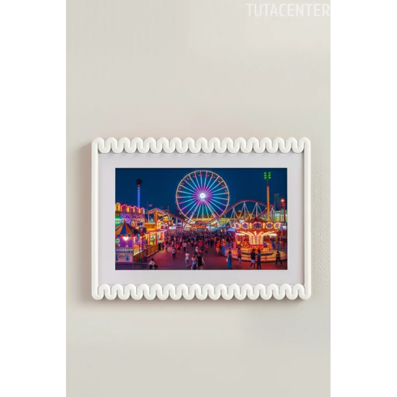 Dalga Desenli Pembe Plastik Duvar Çerçevesi 10x15 cm | Yatay ve Dikey Kullanıma Uygun