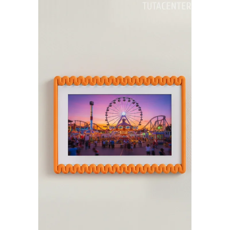 Dalga Desenli Pembe Plastik Duvar Çerçevesi 10x15 cm | Yatay ve Dikey Kullanıma Uygun