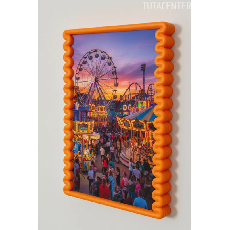 Dalga Desenli Pembe Plastik Duvar Çerçevesi 10x15 cm | Yatay ve Dikey Kullanıma Uygun