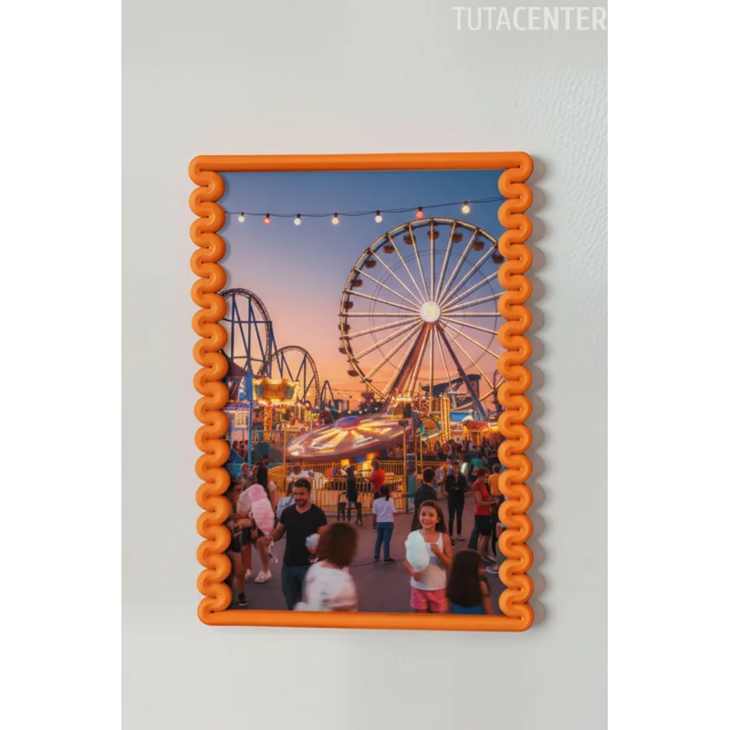 Dalga Desenli Pembe Plastik Duvar Çerçevesi 10x15 cm | Yatay ve Dikey Kullanıma Uygun