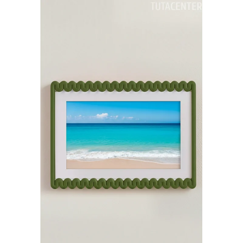 Dalga Desenli Pembe Plastik Duvar Çerçevesi 10x15 cm | Yatay ve Dikey Kullanıma Uygun