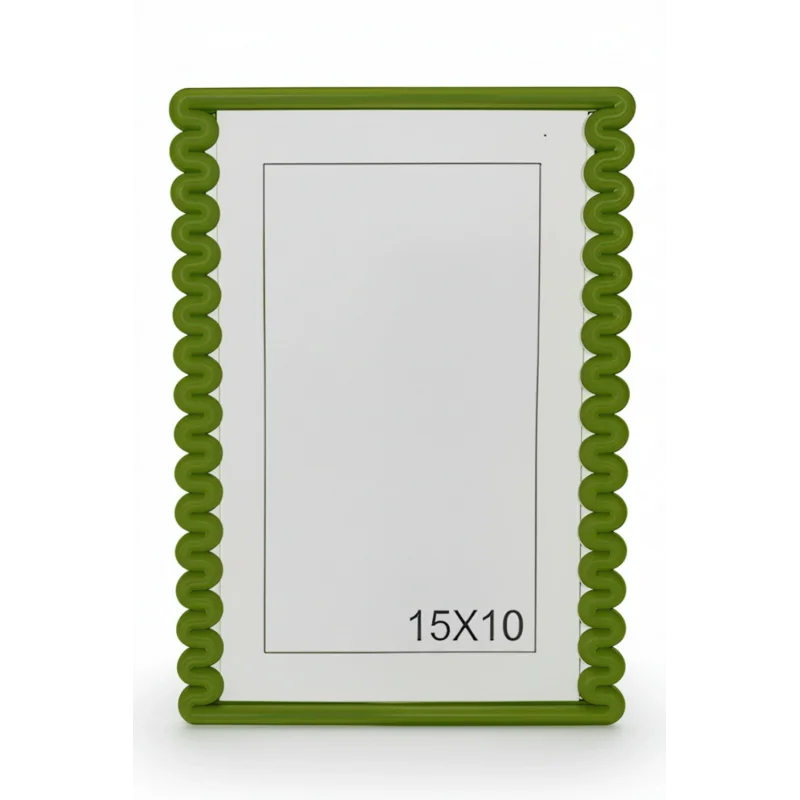 Dalga Desenli Pembe Plastik Duvar Çerçevesi 10x15 cm | Yatay ve Dikey Kullanıma Uygun