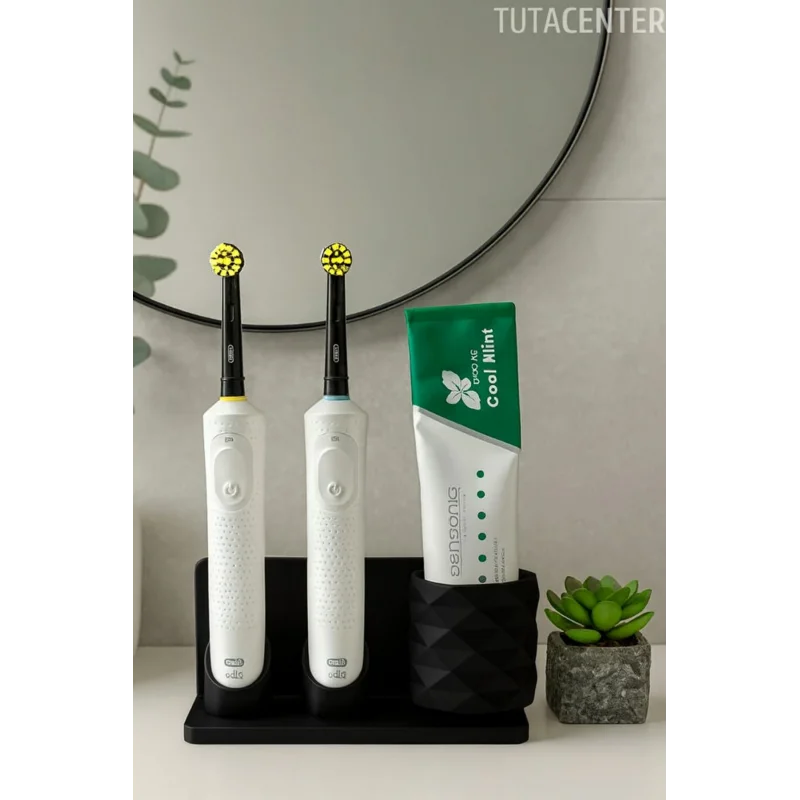 Şarjlı Ve Pilli Diş Fırçalık Tutucu Stand Beyaz (Tüm Modellere Uyumlu)