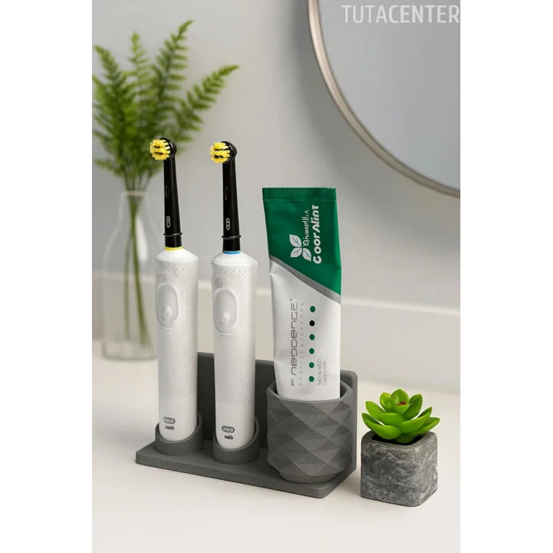 Şarjlı Ve Pilli Diş Fırçalık Tutucu Stand Beyaz (Tüm Modellere Uyumlu)