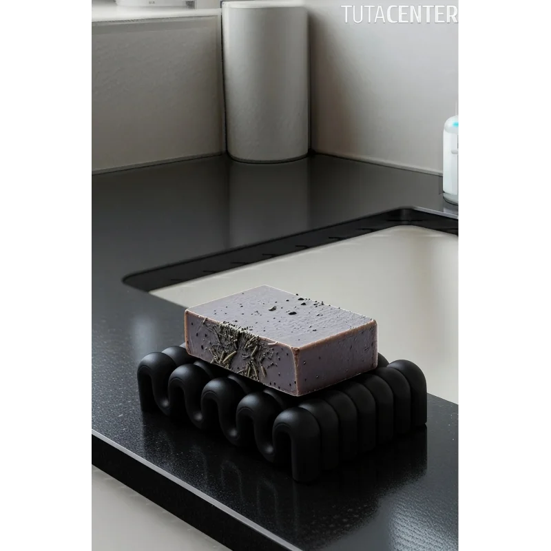 Dalga Formlu Su Tutmayan Sabunluk – Modern ve Şık Plastik Sabunluk