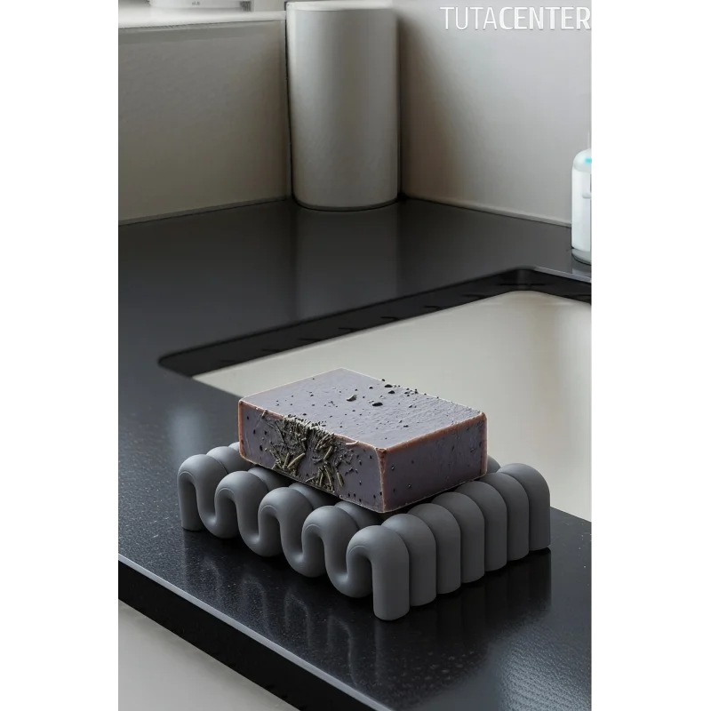 Dalga Formlu Su Tutmayan Sabunluk – Modern ve Şık Plastik Sabunluk