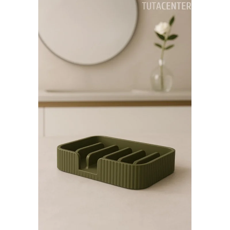 Modern Çizgi Formlu Su Tutmayan Sabunluk – Modern ve Şık Plastik Sabunluk