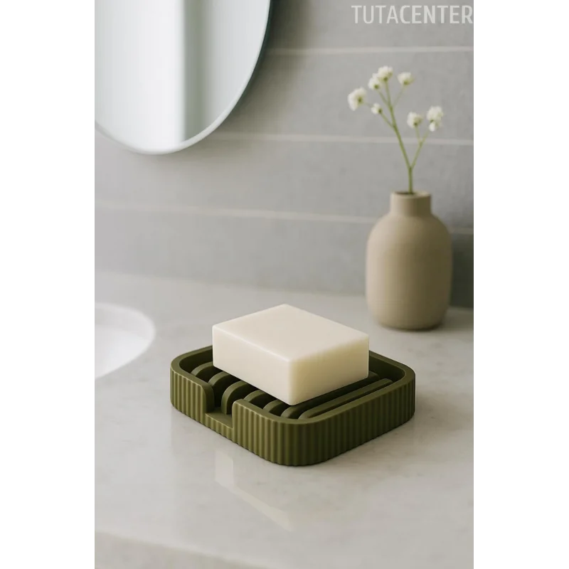 Modern Çizgi Formlu Su Tutmayan Sabunluk – Modern ve Şık Plastik Sabunluk