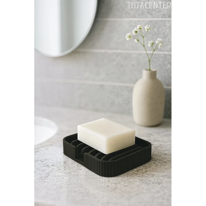 Modern Çizgi Formlu Su Tutmayan Sabunluk – Modern ve Şık Plastik Sabunluk