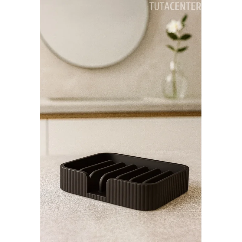 Modern Çizgi Formlu Su Tutmayan Sabunluk – Modern ve Şık Plastik Sabunluk