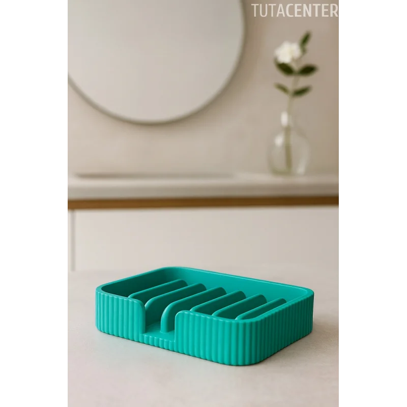 Modern Çizgi Formlu Su Tutmayan Sabunluk – Modern ve Şık Plastik Sabunluk