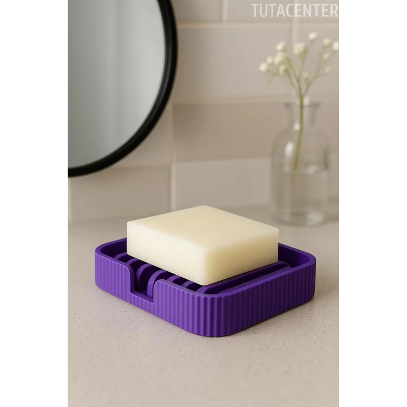 Modern Çizgi Formlu Su Tutmayan Sabunluk – Modern ve Şık Plastik Sabunluk