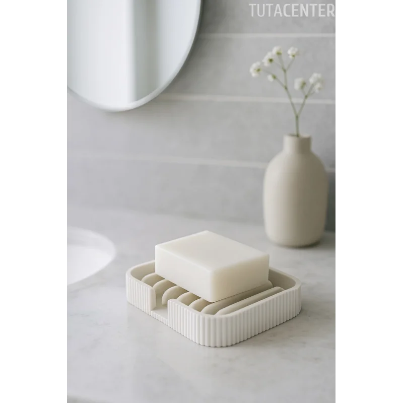 Modern Çizgi Formlu Su Tutmayan Sabunluk – Modern ve Şık Plastik Sabunluk