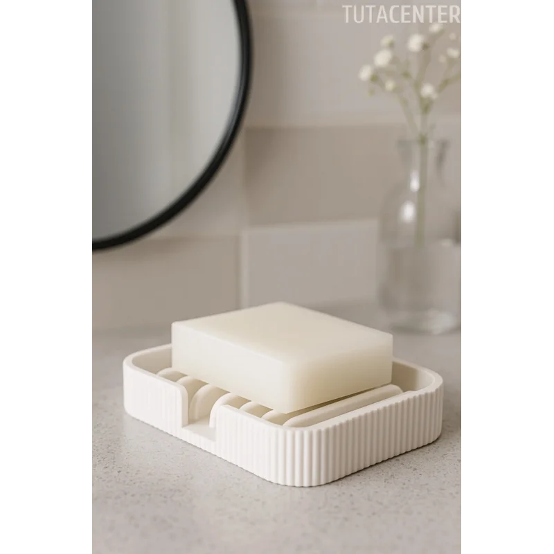 Modern Çizgi Formlu Su Tutmayan Sabunluk – Modern ve Şık Plastik Sabunluk