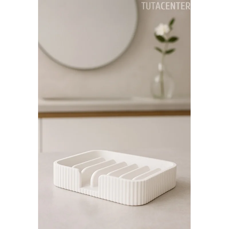 Modern Çizgi Formlu Su Tutmayan Sabunluk – Modern ve Şık Plastik Sabunluk