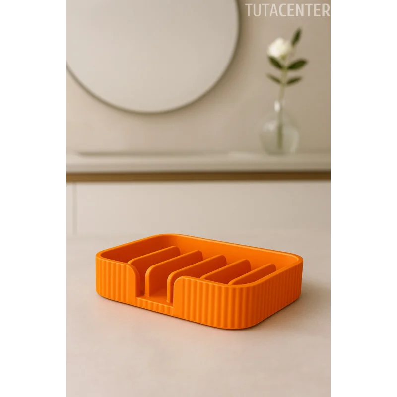 Modern Çizgi Formlu Su Tutmayan Sabunluk – Modern ve Şık Plastik Sabunluk