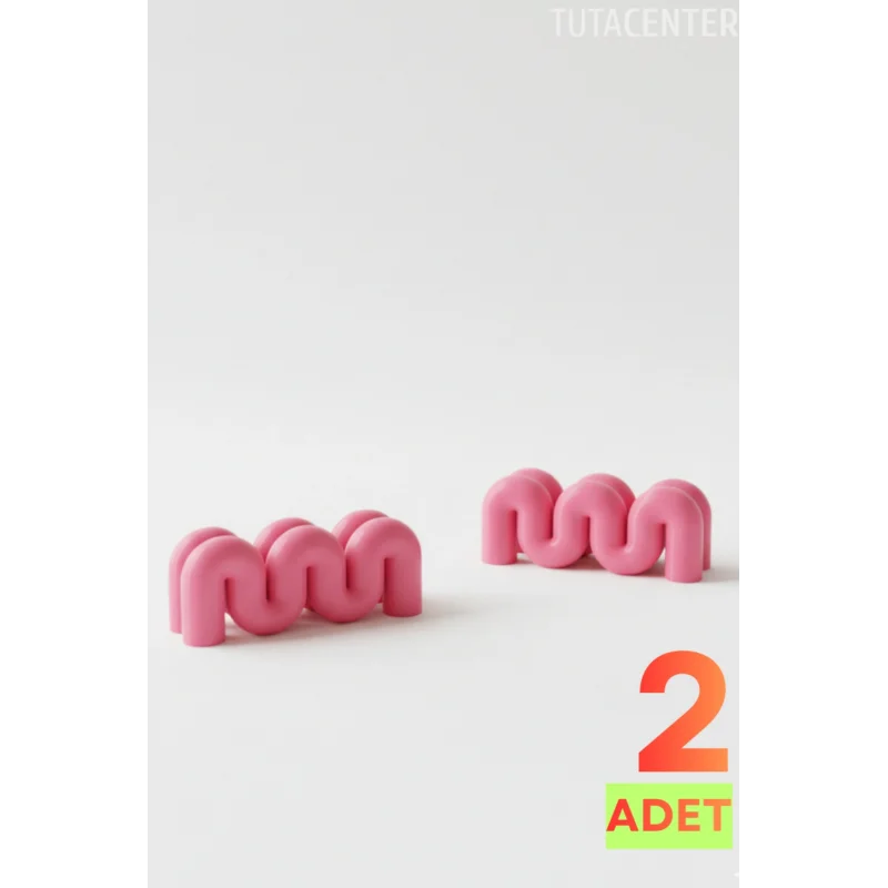 Dalga Formlu Dekoratif Fotoğraf Tutucu, Kart Tutucu, Mini Fotoğraf Tutucu 2 Adet