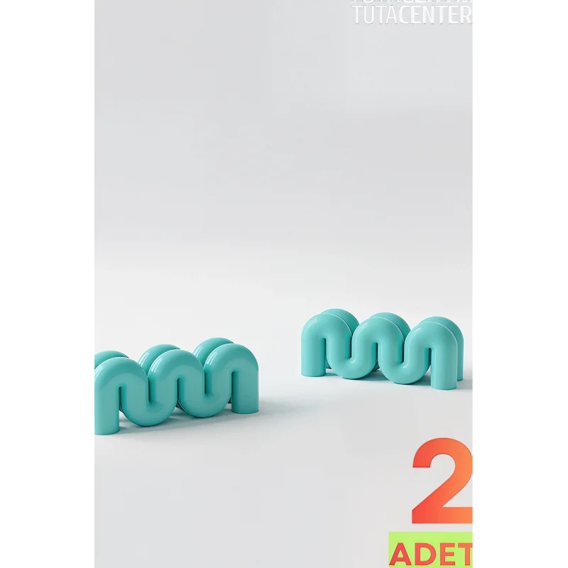 Dalga Formlu Dekoratif Fotoğraf Tutucu, Kart Tutucu, Mini Fotoğraf Tutucu 2 Adet