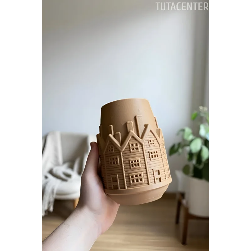 DEKORATİF KIŞ EVİ VAZO 15CM