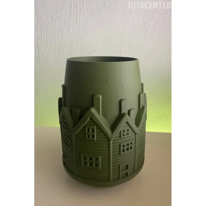 DEKORATİF KIŞ EVİ VAZO 15CM