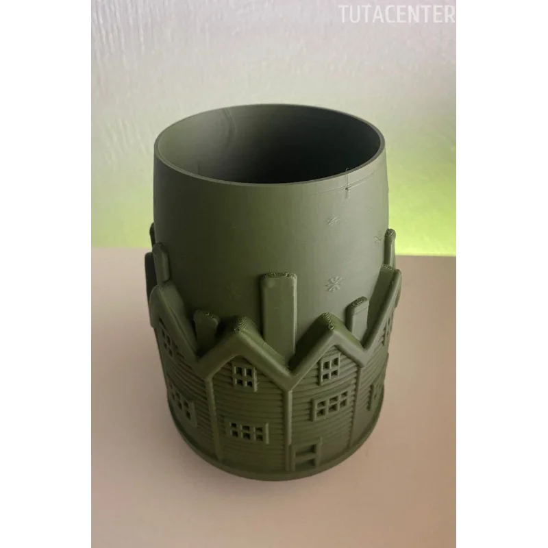 DEKORATİF KIŞ EVİ VAZO 15CM