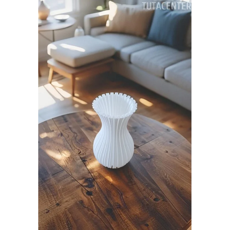 KALP KIVRIMLI MODERN SADE TASARIM VAZO