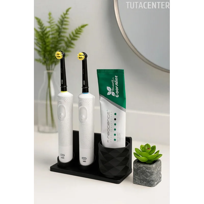 Şarjlı Ve Pilli Diş Fırçalık Tutucu Stand Beyaz (Tüm Modellere Uyumlu)
