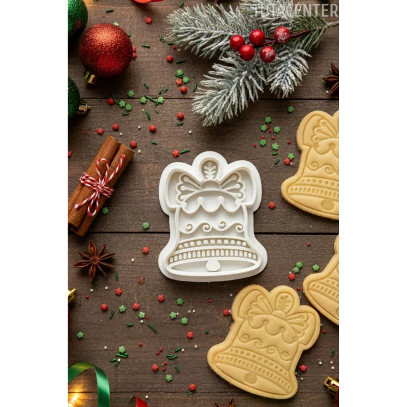 Yılbaşı Temalı Noel Çanı Kurabiye Kalıbı - Yılbaşı Plastik Kurabiye ve Şeker Hamuru Kalıbı