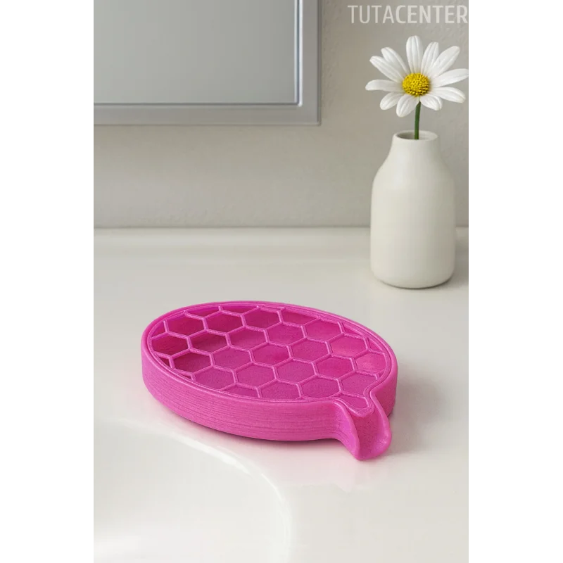 Petek Desenli Su Tahliyeli Sabunluk Standı Modern Banyo Standı