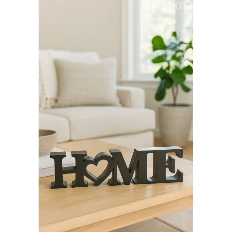 Home Yazılı Dekoratif Biblo Ve Masaüstü Dekor Home Yazısı Dekoratif Ev Süsü (Plastik)