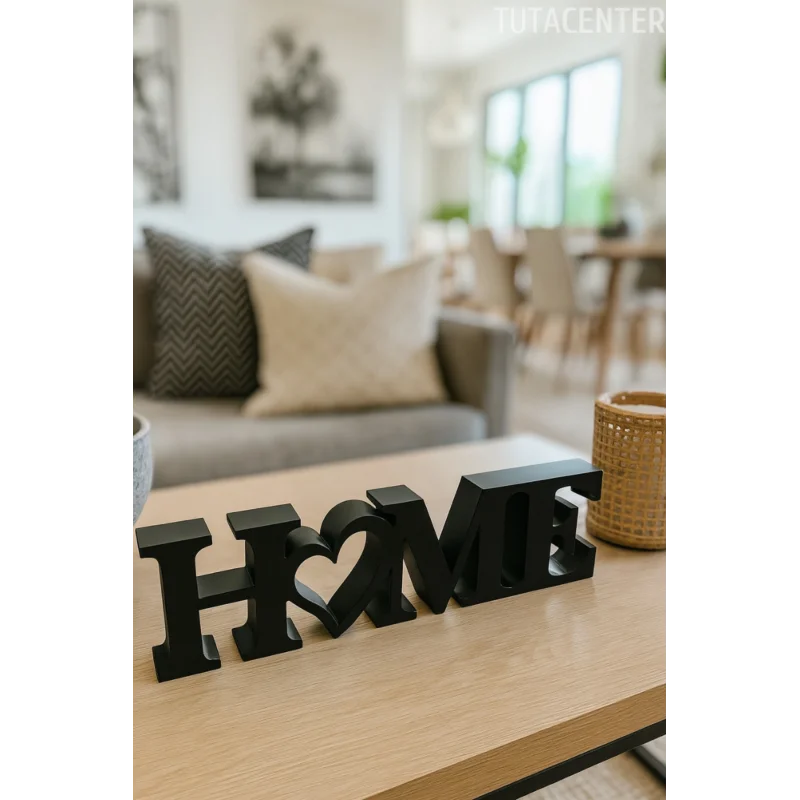 Home Yazılı Dekoratif Biblo Ve Masaüstü Dekor Home Yazısı Dekoratif Ev Süsü (Plastik)