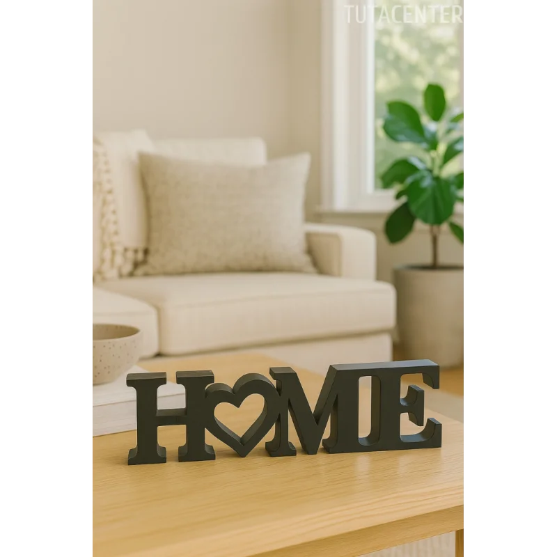 Home Yazılı Dekoratif Biblo Ve Masaüstü Dekor Home Yazısı Dekoratif Ev Süsü (Plastik)