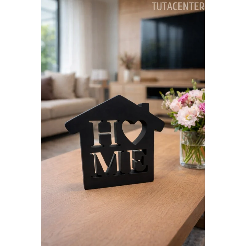 Dekoratif Ev Şeklinde Home Yazısı Home Yazılı Dekoratif Biblo Ve Masaüstü Dekor (Plastik)