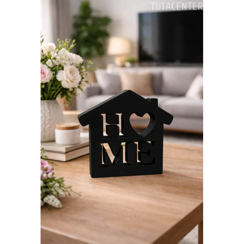 Dekoratif Ev Şeklinde Home Yazısı Home Yazılı Dekoratif Biblo Ve Masaüstü Dekor (Plastik)