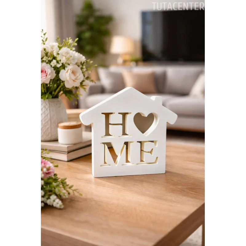 Dekoratif Ev Şeklinde Home Yazısı Home Yazılı Dekoratif Biblo Ve Masaüstü Dekor (Plastik)