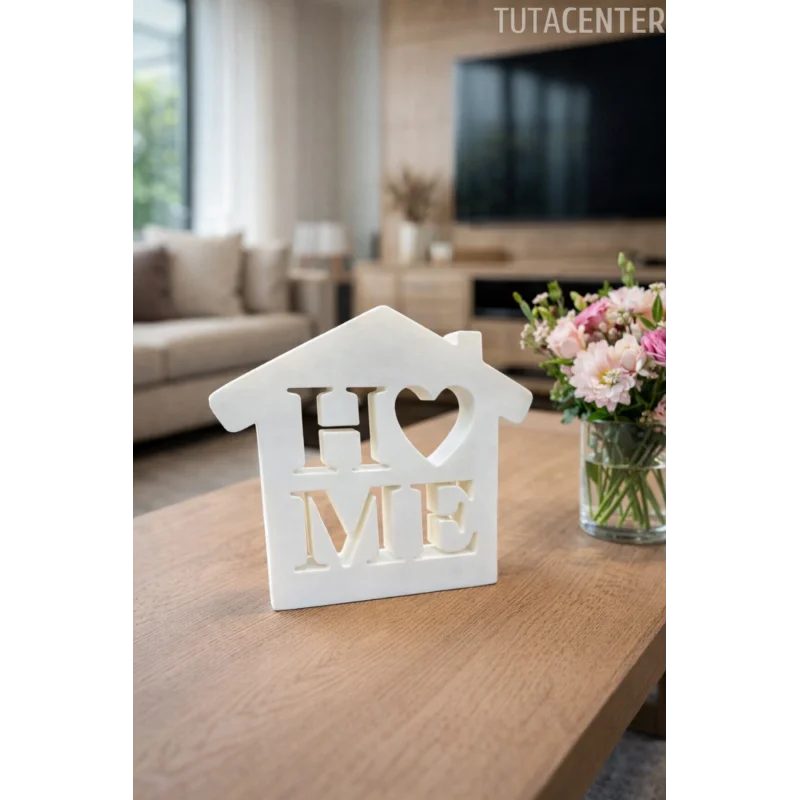 Dekoratif Ev Şeklinde Home Yazısı Home Yazılı Dekoratif Biblo Ve Masaüstü Dekor (Plastik)