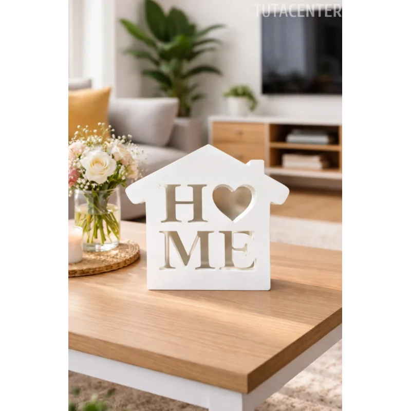 Dekoratif Ev Şeklinde Home Yazısı Home Yazılı Dekoratif Biblo Ve Masaüstü Dekor (Plastik)