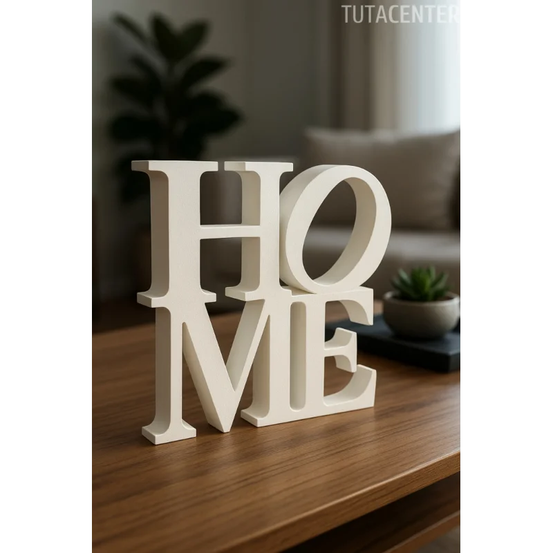 Home Yazılı Dekoratif Biblo Ve Masaüstü Dekor Home Yazısı Dekoratif Ev Süsü ((Plastik))