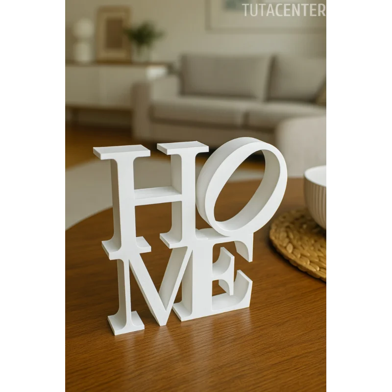 Home Yazılı Dekoratif Biblo Ve Masaüstü Dekor Home Yazısı Dekoratif Ev Süsü ((Plastik))