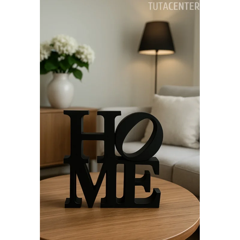 Home Yazılı Dekoratif Biblo Ve Masaüstü Dekor Home Yazısı Dekoratif Ev Süsü ((Plastik))