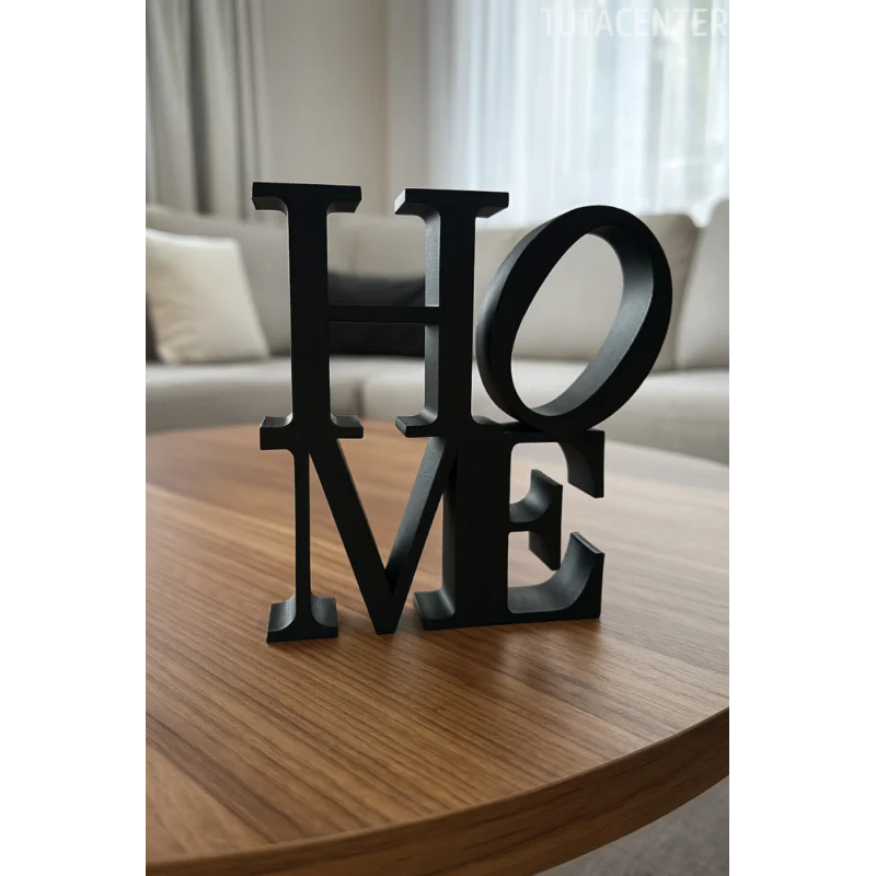 Home Yazılı Dekoratif Biblo Ve Masaüstü Dekor Home Yazısı Dekoratif Ev Süsü ((Plastik))