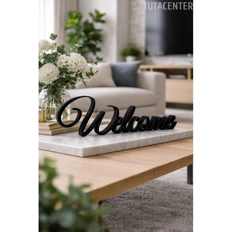 Welcome Yazılı Dekoratif Biblo Ve Masaüstü Dekor Welcome Yazısı Dekoratif Ev Süsü (Plastik)