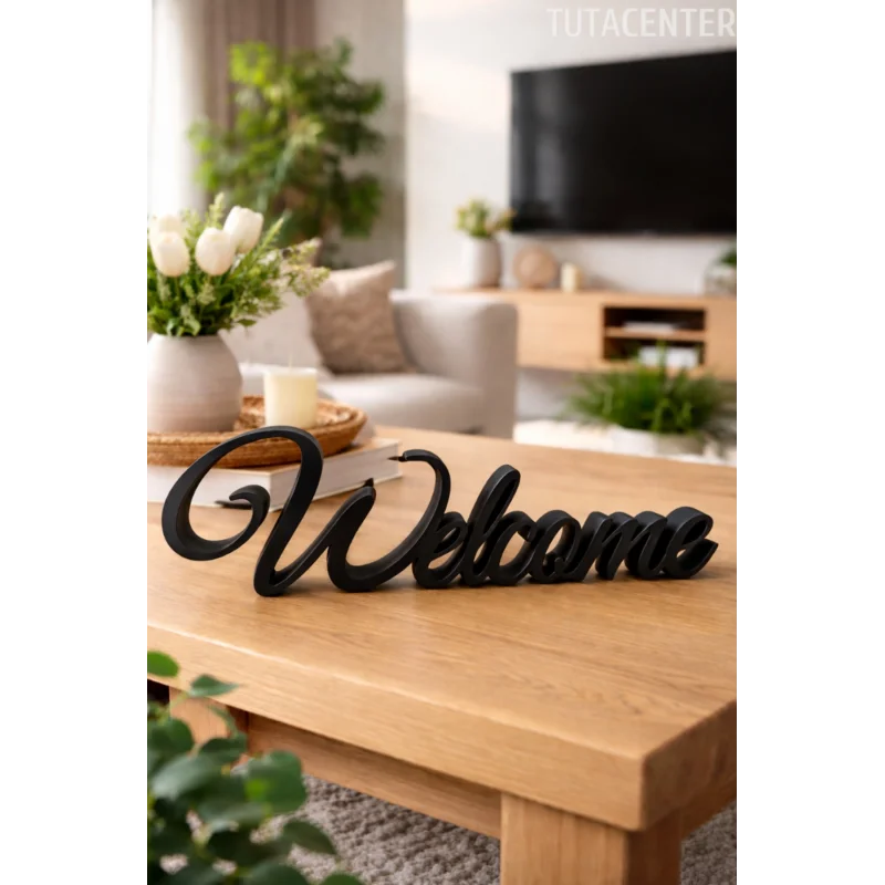Welcome Yazılı Dekoratif Biblo Ve Masaüstü Dekor Welcome Yazısı Dekoratif Ev Süsü (Plastik)