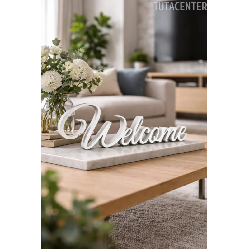 Welcome Yazılı Dekoratif Biblo Ve Masaüstü Dekor Welcome Yazısı Dekoratif Ev Süsü (Plastik)