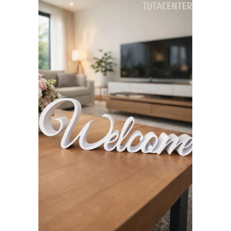 Welcome Yazılı Dekoratif Biblo Ve Masaüstü Dekor Welcome Yazısı Dekoratif Ev Süsü (Plastik)