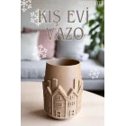 DEKORATİF KIŞ EVİ VAZO 15CM