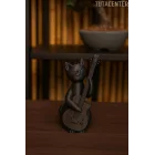 Gitar Çalan Kedi Biblo Modern Biblo 15CM Plastik ( Rockstar Kedi Biblo )