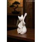 Gitar Çalan Kedi Biblo Modern Biblo 15CM Plastik ( Rockstar Kedi Biblo )